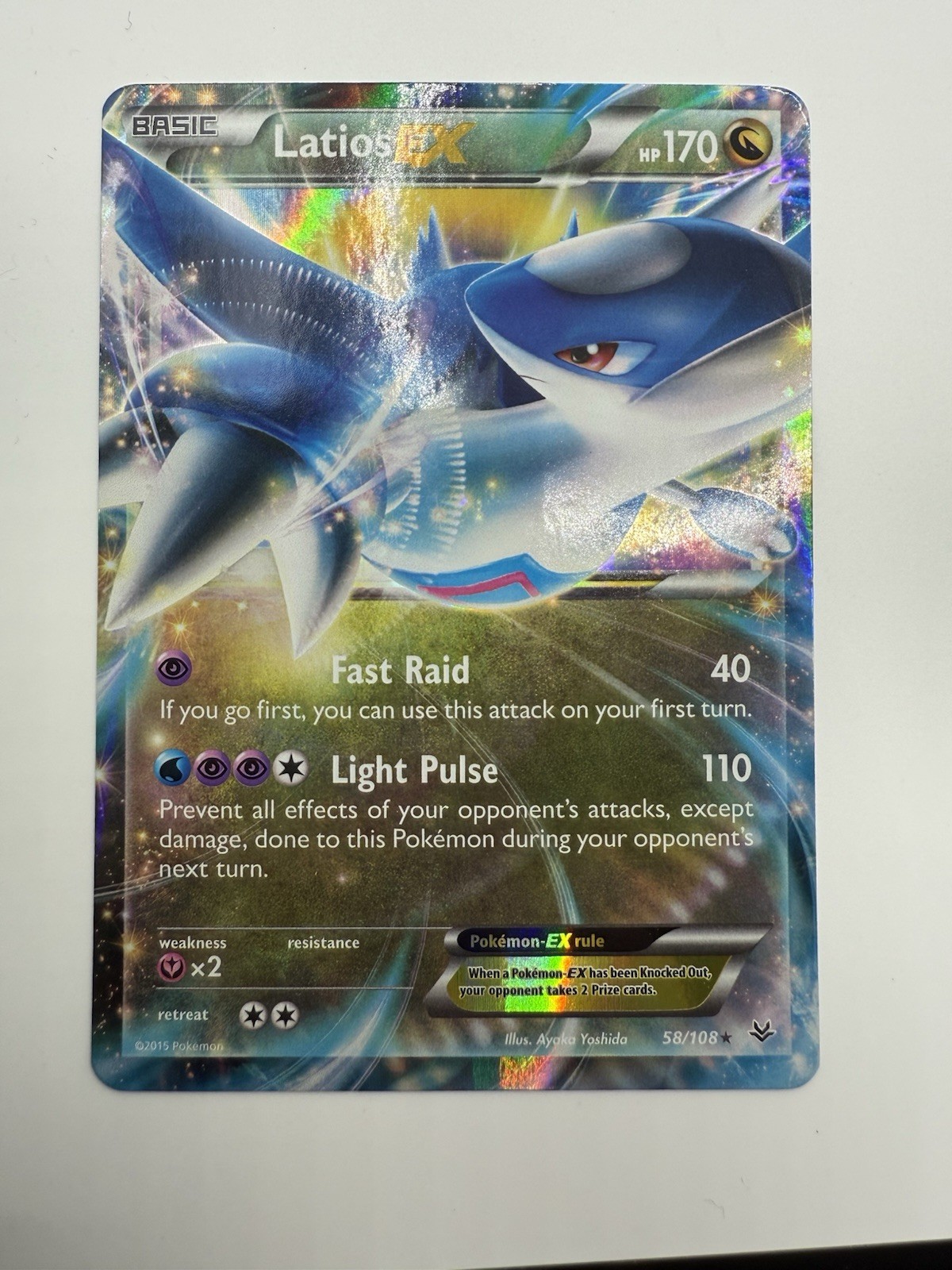 Pokemon Latios EX TCG Roaring Skies Holo Card Ultra Rare 58/108