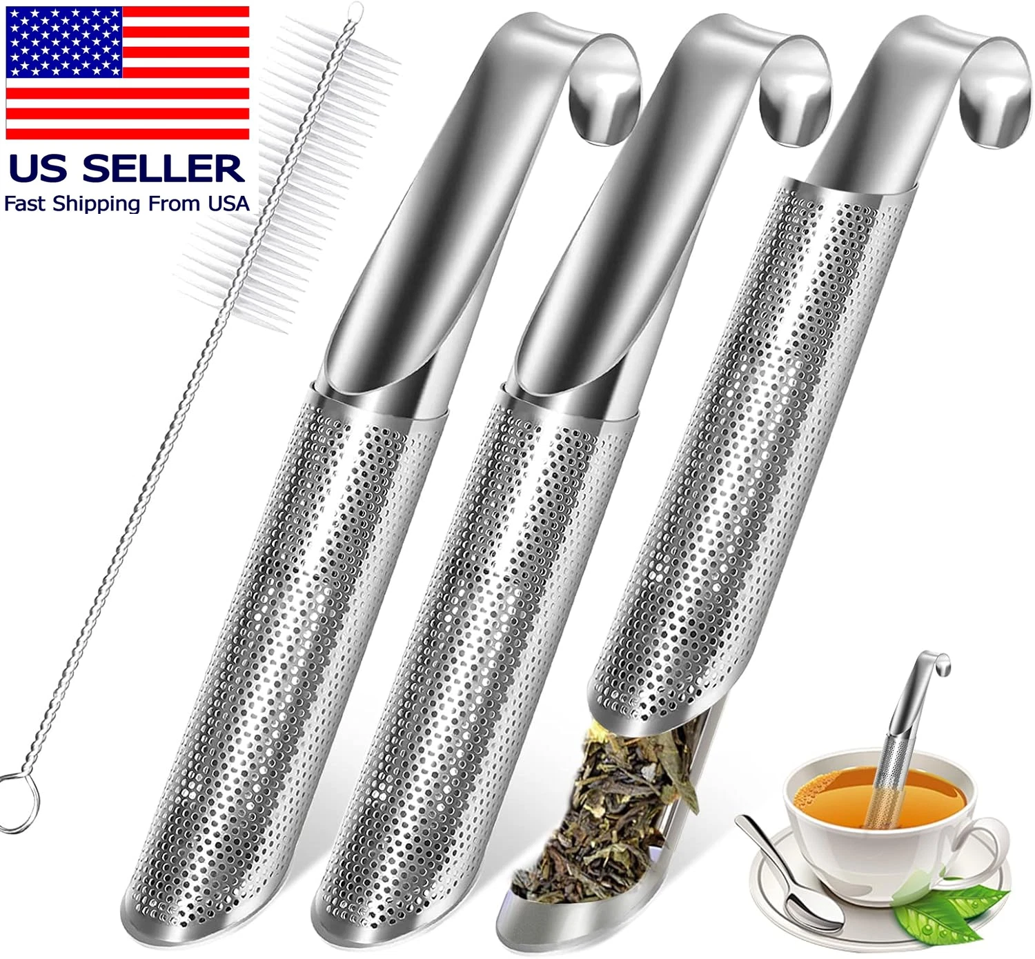 3 Pcs Tea Infuser and 1 Brush, Tea Diffusers for Loose Teatea Infuser for Loose