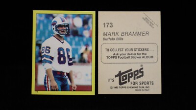 1982 Mark Brammer  Buffalo Bills Topps Yellow Sticker  #173