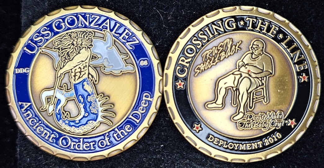 DDG-66 USS Gonzalez Ancient Order of the Deep Poseidon Navy Challenge Coin