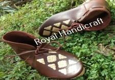 Roman Leather lace Embroidery Shoes Pair Leather Turn Shoes New