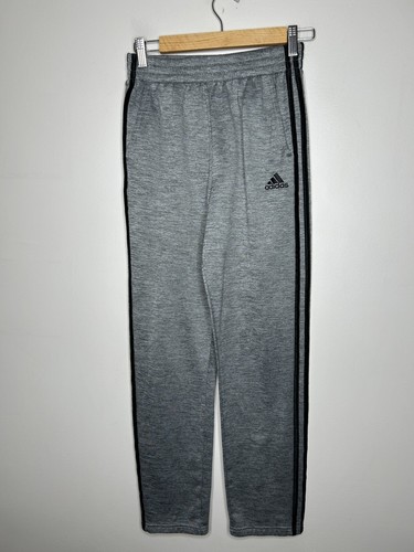 Adidas Gray Black Stripe Fleece Lined Joggers Youth Size Large 14/16 - Picture 2 of 9
