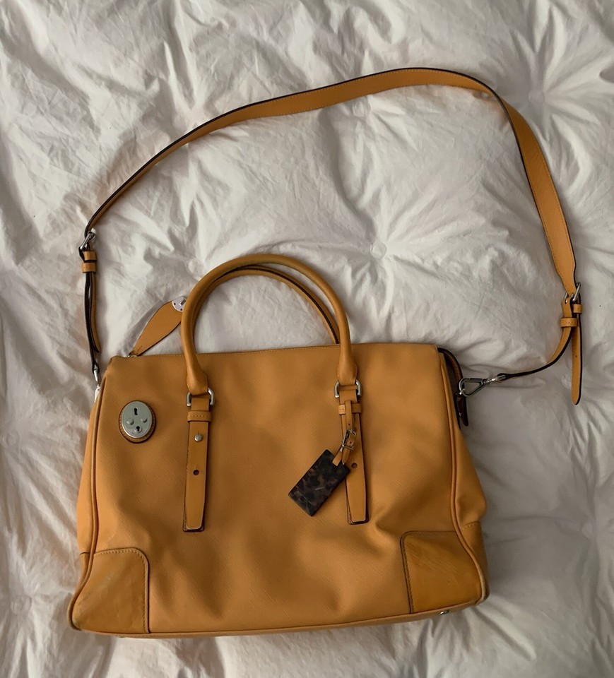 Tumi Patent Yellow Leather Women Laptop Daily Case Bag Duffle eBay