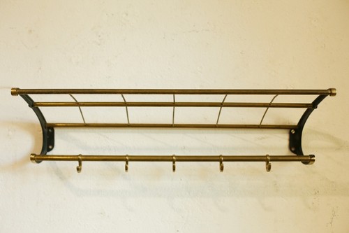 TRUE VINTAGE MESSING WANDGARDEROBE 50er Jahre Garderobe Hutablage Austria - Bild 3 von 11