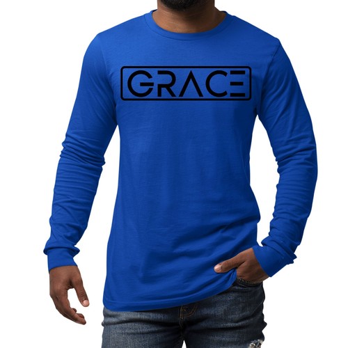 Mens Long Sleeve Graphic T-shirt Grace Christian Black Illustration - Picture 6 of 60