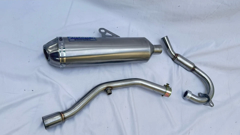 Escape Kawasaki KLX 125 2000-2016 | Sistema completo de tubos de acero inoxidable hechos a mano Foto 4 de 4