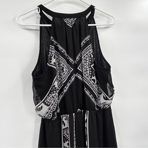Old Navy Womens Sleeveless Maxi Dress Size Large Black White Boho Artsy - Picture 3 of 9