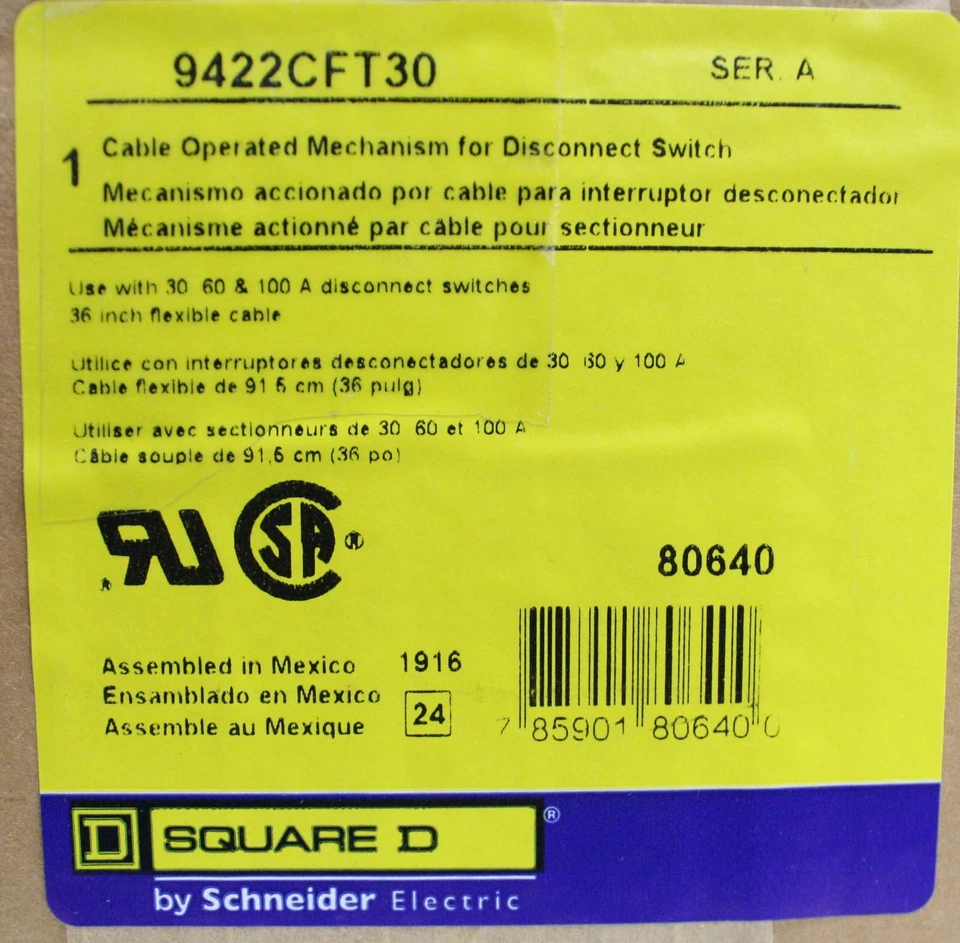 SQUARE D CABLE MECHANISM 9422CFT30 - Image 4 of 4