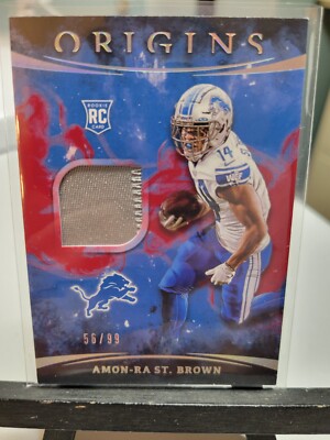 Amon-Ra St Brown Rookie Relic Red 56/99 2021 Panini Origins Football