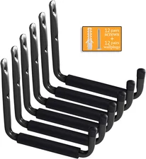 Garage Ladder Storage Hooks 9.4 Inch, Heavy Duty Large Tool Hanger Wall Mounted 