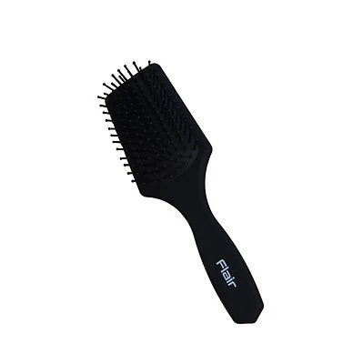 Flair F84 Mens Paddle Hair Brush Soft Rubberised Handle Ball Ended Nylon Pins
