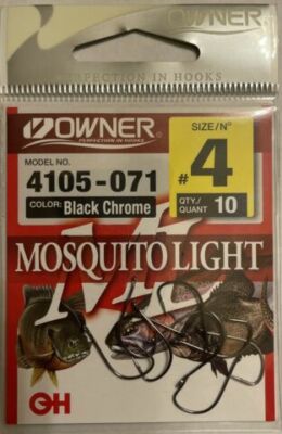 Owner 4105-051 Mosquito Light 10 per Pack Size 6 Fishing Hook