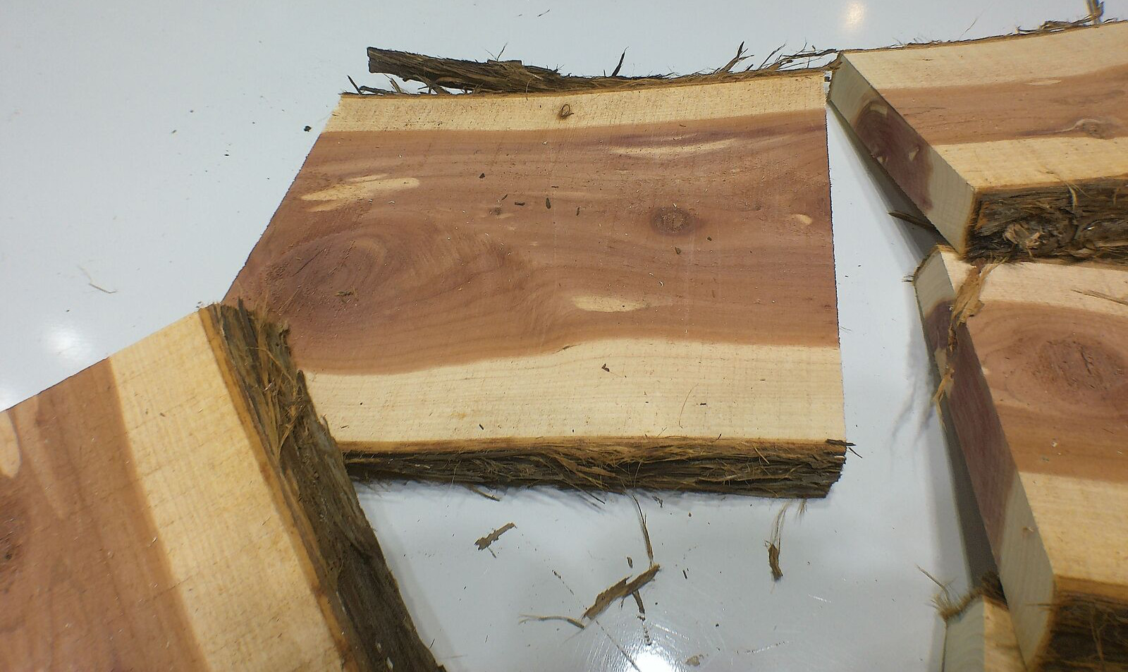 1 RED AROMATIC CEDAR Live Edge SLAB Milled Kiln Dry 8"L X 5-6"W X 1"T SHIPsFREE