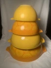 Vintage Pyrex Yellow Daisy 4 Pc Mixing Bowl Set