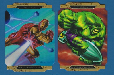 HULK and IRON MAN Die-Cut Cards | 2008 Marvel Masterpieces 2  #Iron Man A #HulkA