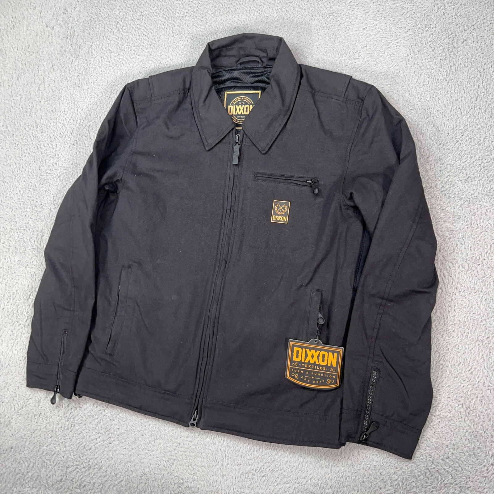 Dixxon Jacket Mens Medium Black Full Zip Marv Canvas Moto Riding Outdoors