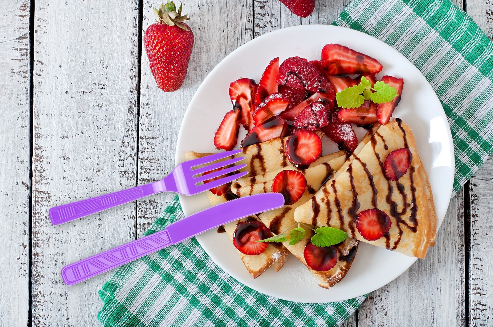 Plastic Cutlery Set Purple Plastic Silverware Sets For Parties 96 Piece Bulk Hea