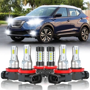 Pour Nissan Kicks 2017 2018 2019 2020 LED Phares Hi/Lo + Kit d'ampoule de brouillard 6x