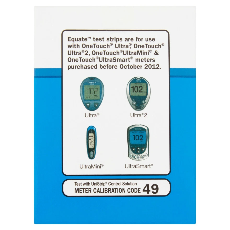Тест-полоски на глюкозу в крови Equate для диагностики in vitro не замораживаются 50 штук - Изображение 2 из 4