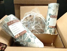 GOSO 2 Set Drum Lamp Shade, 9.8"  X 9.8" X 11.8" T Modern Blue Green Floral Vine