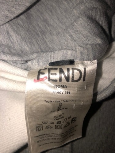 FENDI COTTON POLY BLEND WHITE & GREY TRACK JACKET MENS USED SIZE MEDIUM - Picture 4 of 13