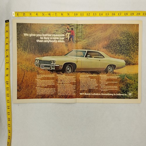1971 Buick LeSabre Vintage 2 Page Print Ad Better Reason To Buy A New Car - Picture 7 of 7