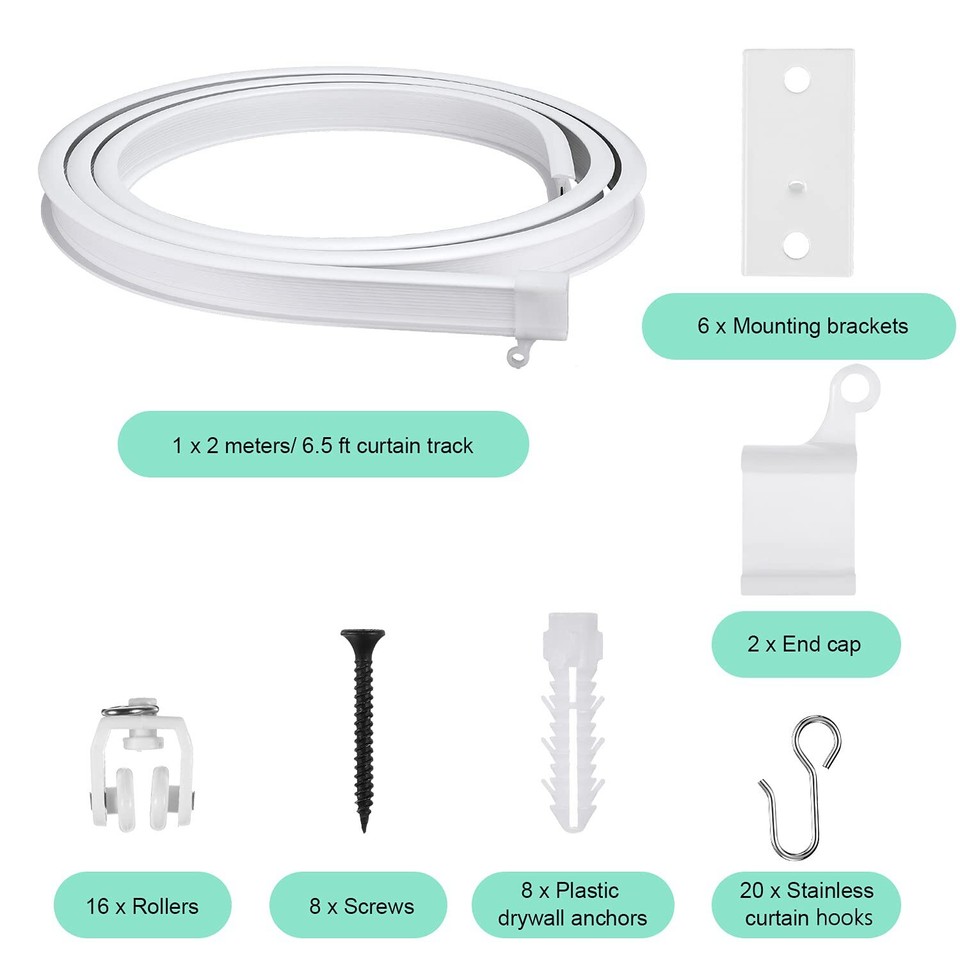 Curved Ceiling Curtain Track Bendable Mount for Curtain Rail Bunk Bed