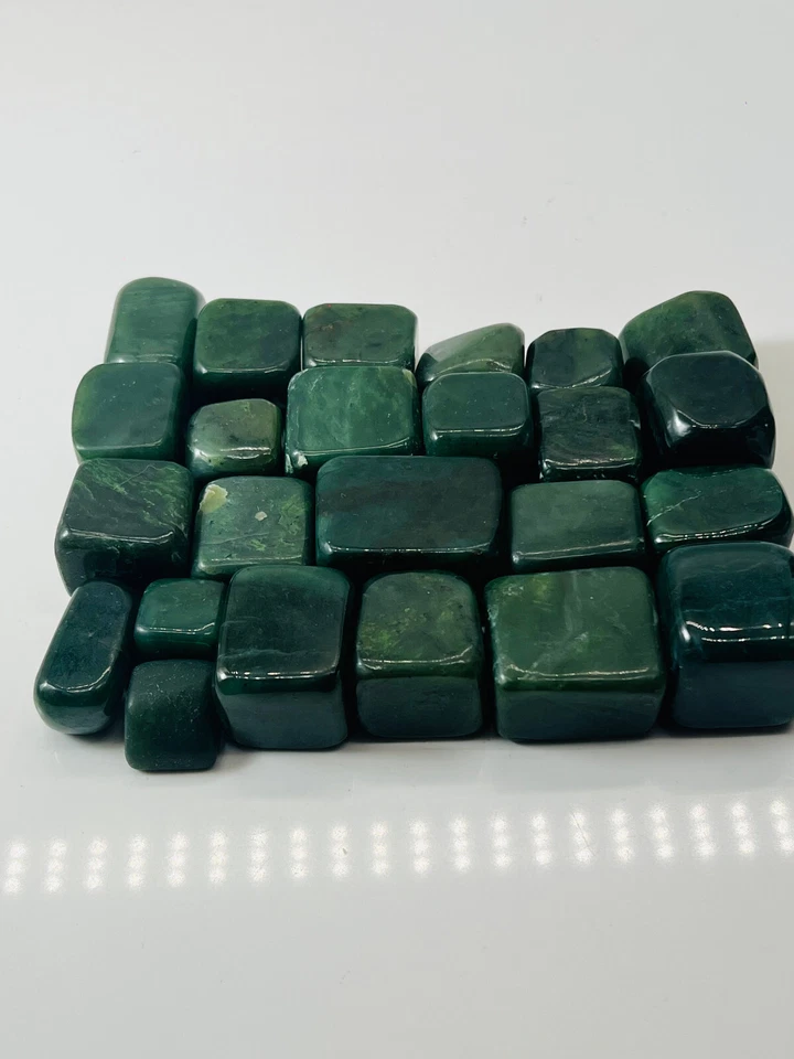 Nephrit Jade Trommelstein selten AAA Qualität Naturstein heilstein +-30mm 1kg - Bild 2 von 4