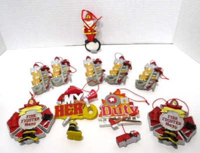 Fireman Fire Fighter Hero Resin Collectible Ornaments X 10