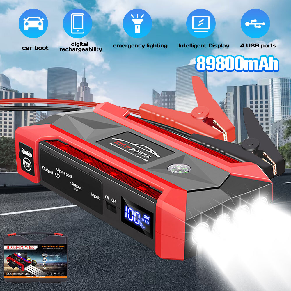 99800mAh Car Jump Starter Booster Jumper Box Power Bank Battery Charger Portable