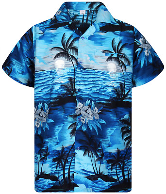 Funky Camisa Hawaiana Surf Nueva Turquesa Oscuro 