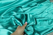 Jade Green Satin Charmeuse Fabric By The Yard 1390