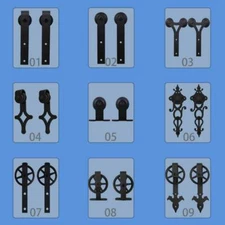 Sliding Barn Door Hardware Track Kit 6/6.6/7/8/10/12FT Rail for Double Wood Door