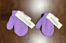 Miniwear Girls size 2T-4T purple mittens - 2 pairs