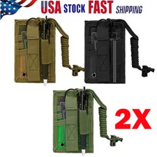 2PC Tactical ID Card Holder Hook Loop Patch Badge Organizers - Neck Lanyard NEW