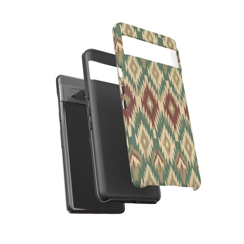 Ikat Pattern Phone Case, Boho Chic Tech Accessory, Tough Cover Mobile Case - 第 150/239 張圖片