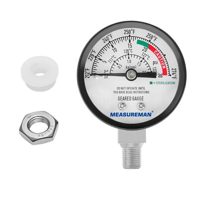#ad Black Steel Pressure Cooker Gauge Canner Gauge Steam Pressure Gauge 2 Dial $14.24