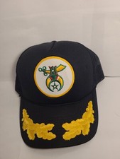 Vintage Shriner  s Mesh Trucker Hat Korea Black Gold Scamble Eggs