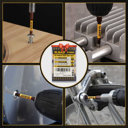 21Pc Hex Head Allen Wrench Drill Bit Set Magnetic Extension Magnetic Tip Hex Bit - Picture 8 of 11