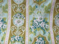 Vintage Rayon Cohama Vat Screen Print NASSAU Fabric OFF THE BOLT Stunning Greens