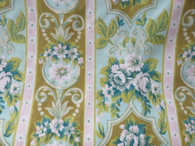 Vintage Rayon Cohama Vat Screen Print NASSAU Fabric OFF THE BOLT Stunning Greens