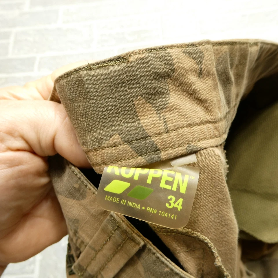 Pantalones Cortos Carga Koppen Talla 34 Marrón Lona Camuflaje Mezcla Algodón Camuflaje Caza Foto 4 de 4