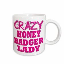 3dRose Crazy Honey Badger Lady Mug