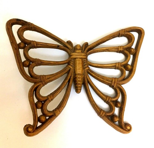 Set of 2 Vintage Homco Home Interior Wall Hanger Plastic Butterflies - Picture 8 of 12