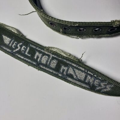 DIESEL グリーン ベルト 75/30 Diesel Vintage Woven Distressed Look Unisex Green Belt. Size: 38