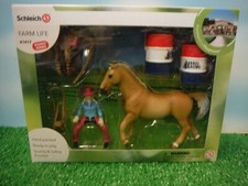SCHLEICH FARM LIFE BARREL RACING WITH COWGIRL 41417 FREE SHIPPING