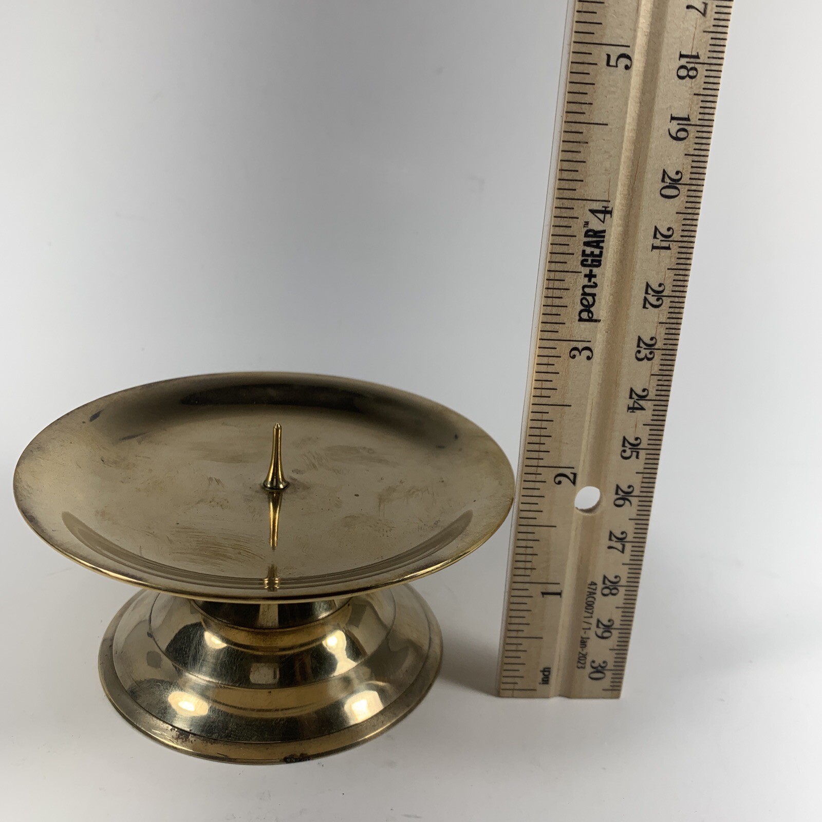 Candle Holder Brass Vintage - for up to 4 Inch Candle