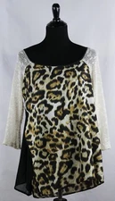 Citron Santa Monica Poeme By Citron Women’s Blouse Top Animal Print Medium