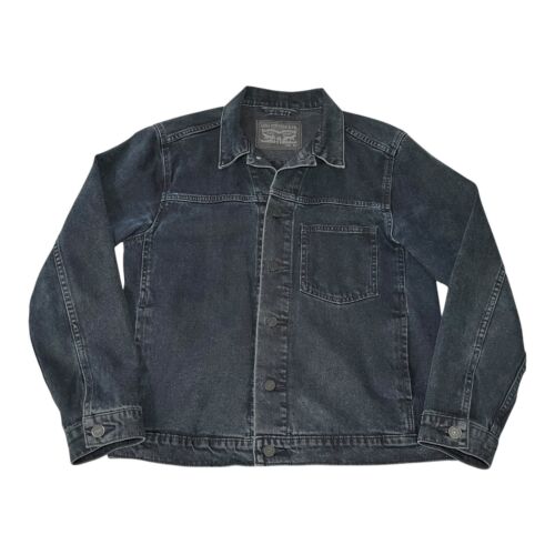 Levi's Denim Chore Jacket Mens M Medium Dark Blue Cotton Button Up