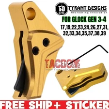 Tyrant Designs I.T.T.S GOLD BLACK Trigger for Glok GEN 3-4 17 19 22 23 26 27 32 